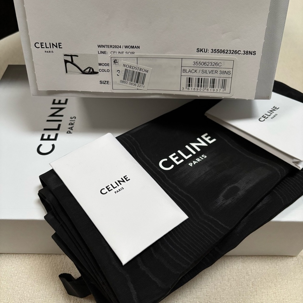 CELINE Soir Sandals in Grosgrain and Strass Crystals - Picture 16 of 16